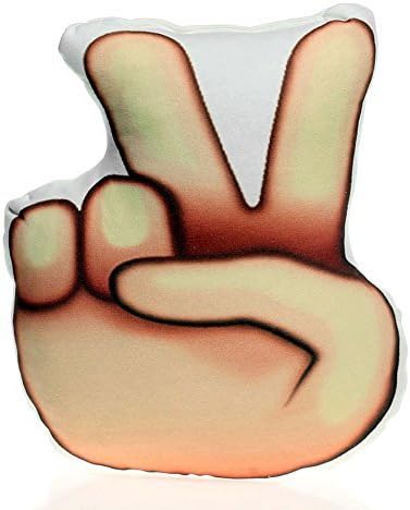 Amazon Co Jp Popdesignersキュートpeace Victory Hand顔文字絵文字クッションfunギフト彼 彼女の装飾リビングルームクッションスマイリー装飾ベッド100 ソフトコットン枕 ホーム キッチン