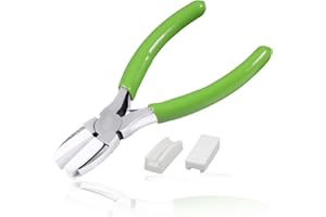 LEONTOOL 5 Inches Double Nylon Jaw Pliers Flat Nose Pliers for Jewelry Making with 2 Replacement Nylon Jaws Parallel Pliers S