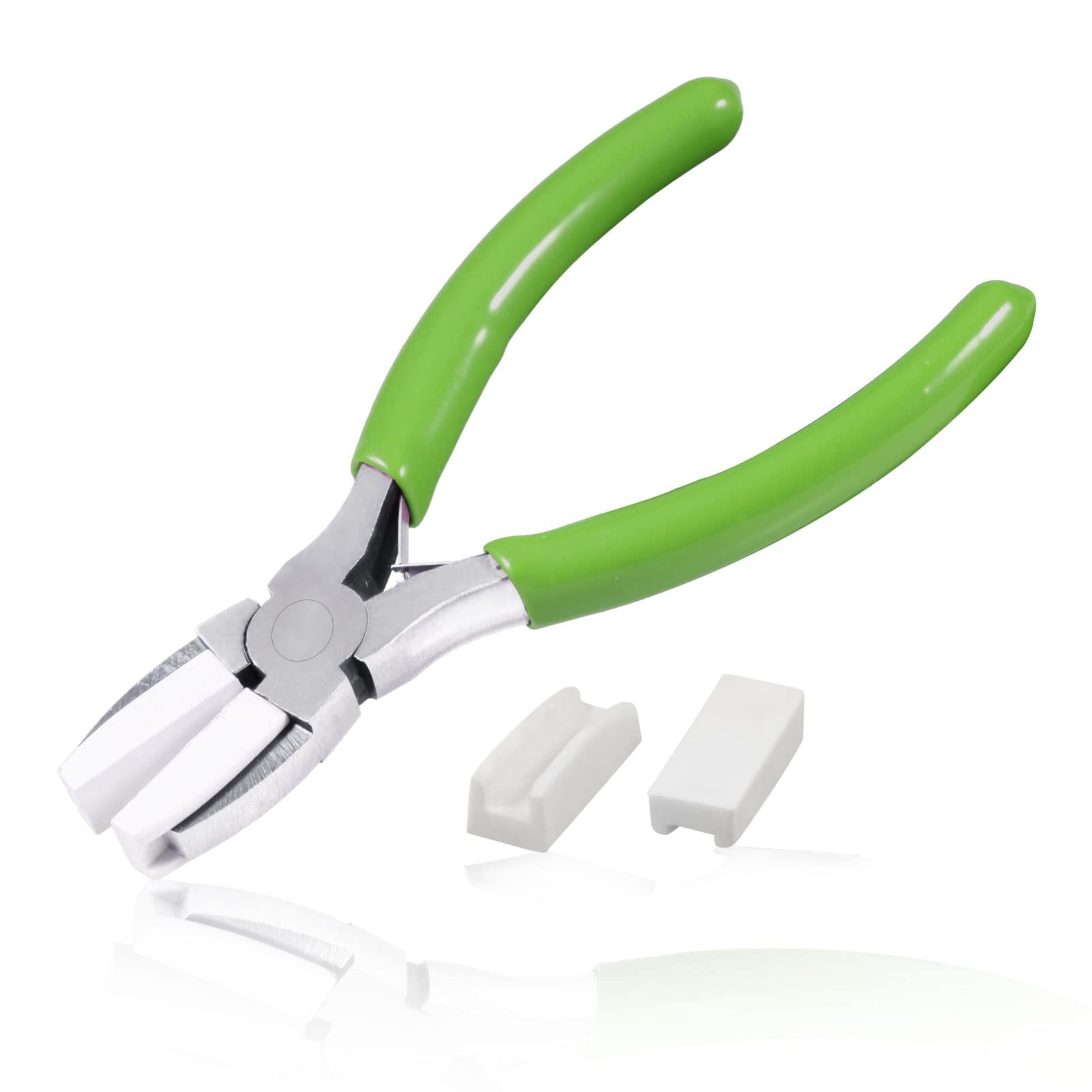 LEONTOOL Mini Double Nylon Jaw Pliers 5-Inch Flat Nose Pliers with 2 Replacement Tips Wire Straightentener Jewelry Making Tools for Beading, Looping, Gripping, Shaping Wire