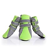 Petacc Puppy Dog Boots Daily Soft Sole Nonslip Mesh Dog Shoes with 2 Long and Safe Reflective Velcro Straps in Size S
