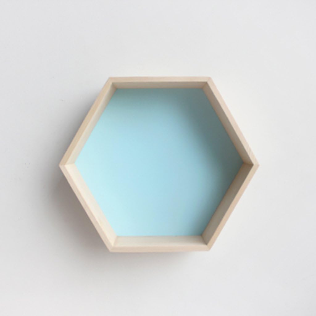 HCJZWJ JCRNJSB® Shelves, Hexagonal Honeycomb Shelf Creative Lattice Solid Wood Wall 30*35*18cm Can be stored removable Shelf Shelf Book shelf (Color : #3)