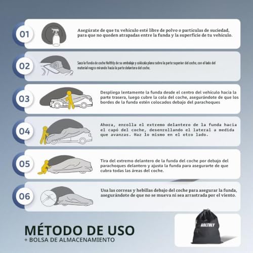 Holthly Exterior Car Cover for BMW 1 Series (2004-2025), Car Cover 10 Layers of Protection, 100% Waterproof, Anti-Dust, Windproof, Rain Waterproof, UV Protection.