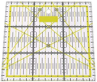 Weanty Quilting Ruler Premium Non Slip Transparent Acrylic Quilt Inch Rule Templates 6"x6โ for Sewing Crafts Fabric Patchworking Rules