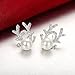 Buycitky Sterling Silver Plated Cute Reindeer Stud Earrings for Women Girls Cute Pearl Earrings with PU Jewelry Pouch