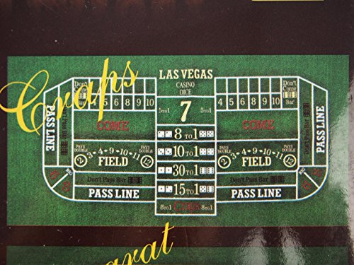 rackcrafts.com Black Jack with Craps or Baccarat or Roulette or Texas Hold Em Felt Layout Casino Games Set (72" x 36" - (Black Jack & Craps))
