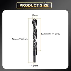 HARFINGTON 19mm Drill Bit 13mm Reduced Shank Round