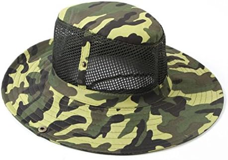 Aniywn Clearance Price! Summer Cool Men Bucket Hunting Fishing Outdoor Cap Brim Military Army Camouflage Caps (Free Size, Green)