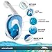 Snorkel Mask Full Face for Kids and Adults - Anti-Fog and Anti-Leak Easybreath Snorkeling Gear - Dive Scuba Mask with 180 Panoramic View and 4 Bonus Items as Snorkel Set (White-Blue, S/M)