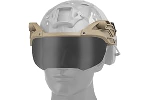 N\C Can Be Quickly Connected to The Tactical Fast Helmet External Flip Goggles, Safety Goggles with 2-Color Lenses,Side ARC Rails