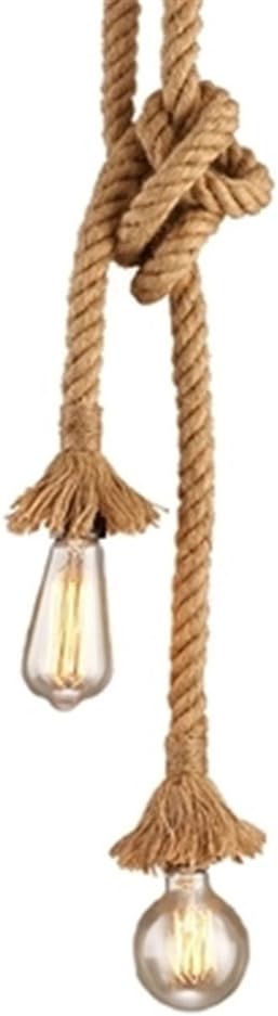 MATMO Hemp Rope Double Head Vintage Hanging Pendant Ceiling Light Lamp Industrial Retro Country Style Dining Hall Restaurant Bar Cafe Lighting AC220V