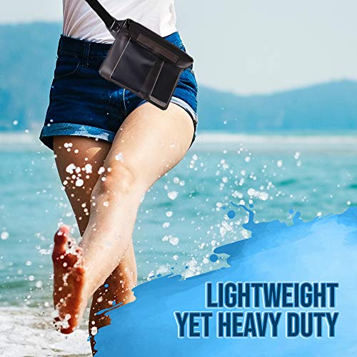Waterproof Fanny Pack (Set of 2), Waterproof Phone Pouch Waist Bag, Dry Bag Waist Pack for Travel & Cruise Essentials, Waterproof Beach Bag, Waterproof Passport Holder, Swimming Pool Bag & Money Belt - Thumbnail 4