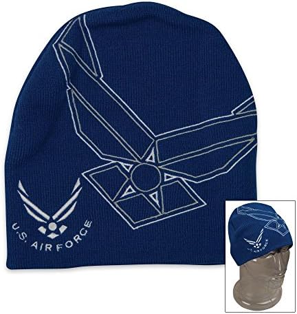 USAF Air Force Embroidered Knit Beanie Skull Cap Officially Licensed Blue