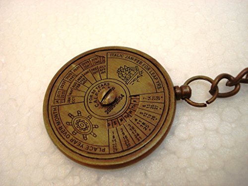 Brass 50 Years CALENDOR Key Chain- Collectible Marine Nautical Key Ring from Brass Blessing (5039-3)