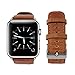 top4cus Genuine Leather Band iwatch Strap Compatible with Apple Watch Series 6, SE, 5, 4, 3/2/1 and Sport Edition, Stainless Steel Clasp (42mm, Retro Old Brown)