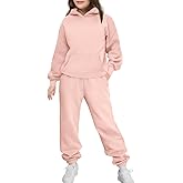 Arshinet Girls 2 Piece Outfits Hoodie Sweatsuit Sets Oversized Sweatshirt and Baggy Fall Fashion Sweatpant with Pockets