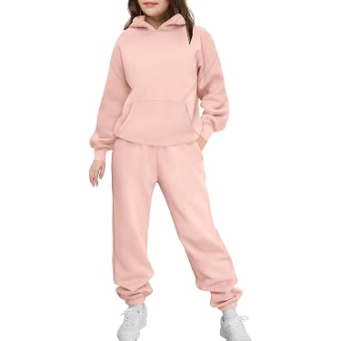 Survêtement Fille Sweat à Capuche + Pantalon - Ensemble Jogging Enfant 5-15 Ans Mode Confortable
