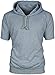 Angel Cola Men's Short Sleeve Plain Cotton Lightweight Hoodie Shirts Gray L
