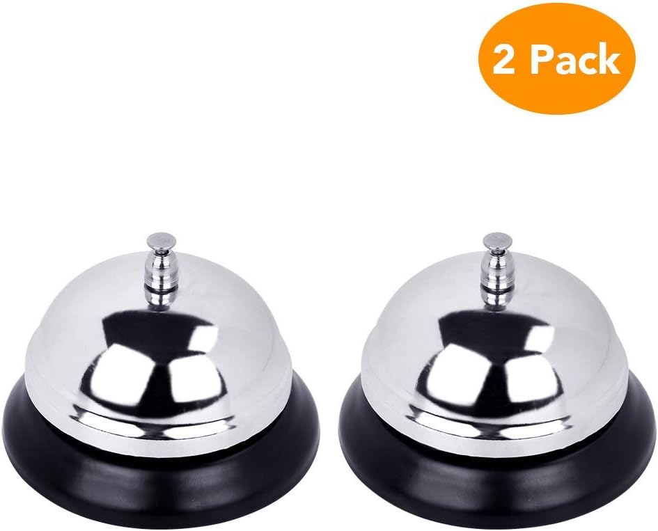Aorange Counter Bell, Desk Bell for Hotels, Game Show Bell with Metal Anti-Rust Construction, Durable Teacher Bell, Service Bell for Front Desk, Kitchen Bell, Stainless Steel Dinner Bell