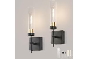 Loiogohot Wall Sconce Set of 2,Battery Operated Wall Sconce,Infinitely Dimmable with Remote Control,15000mAh Endurance 200 Hours,Fast Charging,Wireless Wall Lights for Bedroom Living Room Hallway
