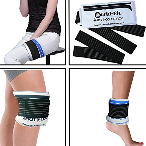 Flexible reusable hot cold pack with a extra elastic ba…