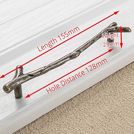 Piore - Rama de árbol - Tirador para Muebles - Agujero Simple