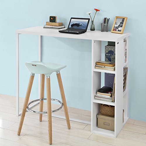 SoBuy® FWT39-W Bartisch Beistelltisch Stehtisch Küchentheke Küchenbartisch mit 3 Regalfächern, weiß, BHT ca… – Bild 5