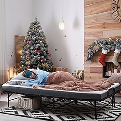 Folding Bed with Mattress Twin Size, Portable