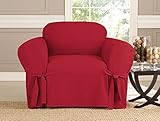Kashi Micro-suede Slipcover Sofa Loveseat Chair Furniture Cover (Chair, Ruby)