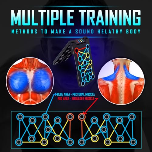aishini Portable Workout Equipment - 15 in 1 Push Up Board with Pull Up Bar Handles - Upper Body Workout Tool Fitness - Floor Exercise Equipment for Home Gym Workout for Chest, Arm, and Muscle Workout