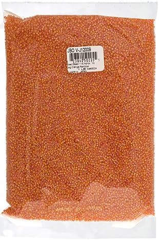 John Bead Outlet 11/0 Vintage Japanese Seed Bead Bag, 1-Pound, Orange Rainbow