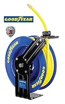 Goodyear L815153G Steel Retractable Air Compressor/Water Hose Reel with 3/8 in. x 50 ft. Rubber Hose, Max. 300PSI