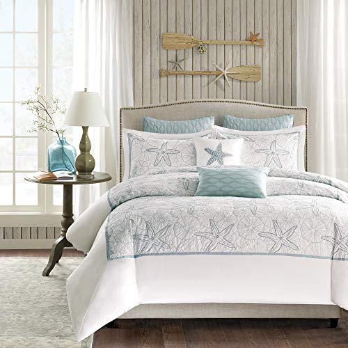 Harbor House 100 Cotton Duvet Cover, Embroidered Coastal Seashells