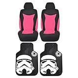 6 pc Black & Pink Speed Seat Covers Star Wars Stormtrooper Mats Universal Set