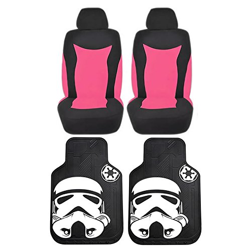 6 pc Black & Pink Speed Seat Covers Star Wars Stormtrooper Mats Universal Set