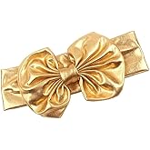 Baby Bronzing Turban Headband Metallic Messy Headwarp Shiny Metallic Gold Hair Band BBG38 (Gold)