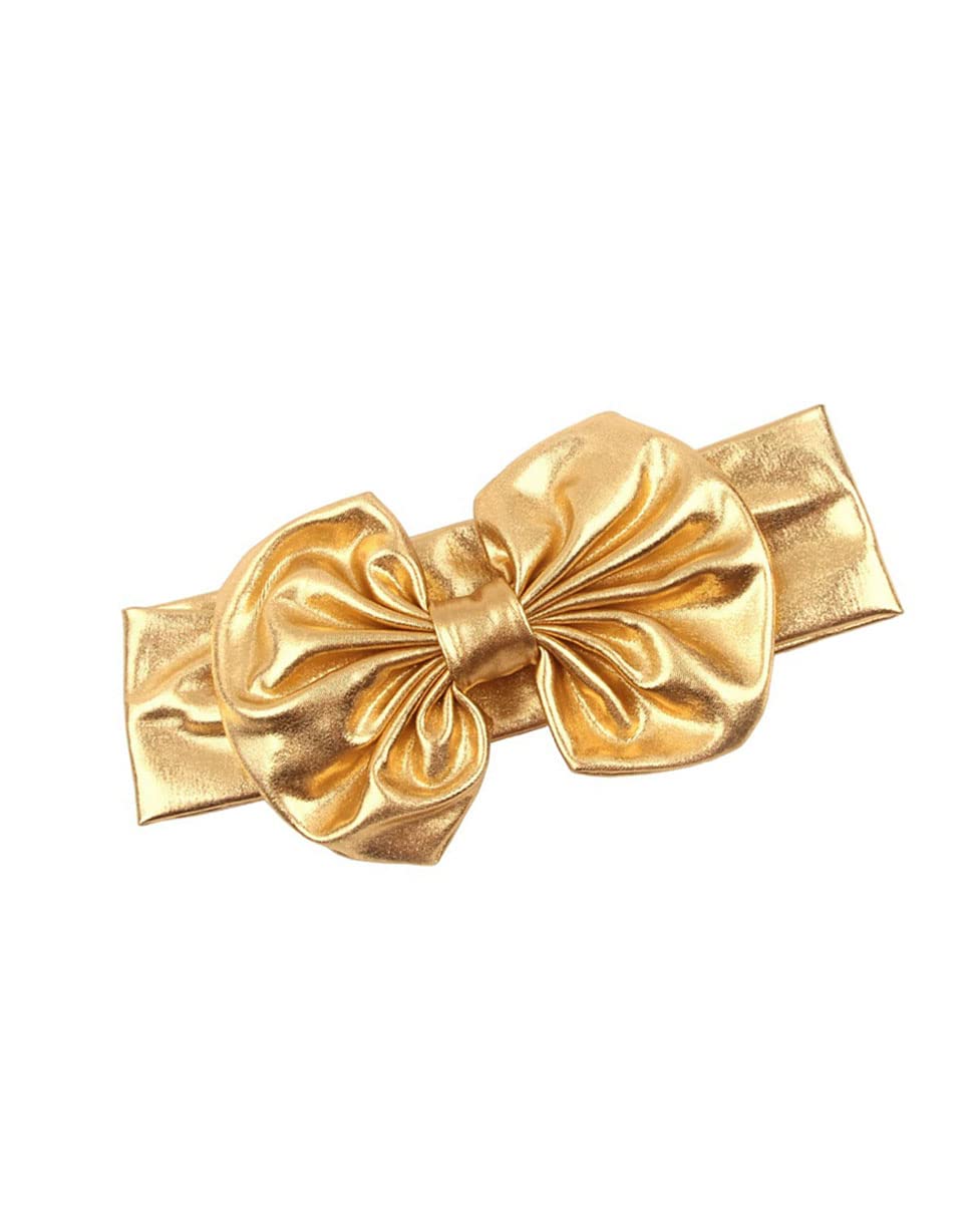 Photo 1 of Baby Bronzing Turban Headband Metallic Messy Headwarp Shiny Metallic Gold Hair Band BBG38 (Gold)