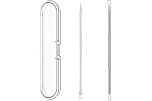 Acne Remover 2 in 1 Acne Extractor for Face and Nose Silver Double-Sided Soft Touch and Non-slip Design