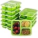 10-Pack Meal Prep Containers with Lids - Bento Box 3 Compartment 35ounce - Food Plastic Storage Containers with Lids - To Go Lunch Containers BPA-Free Portion Control Microwave Dishwasher Safe
