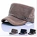 Ninth-City Unisex Vintage Military Washed Cap Cadet Army Plain Flat Hat for Men and Women (Light Brown)