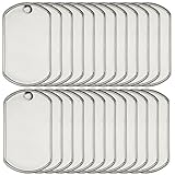 Military Dog Tags Stainless Steel Shiny Finish 25 Count