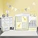 Pam Grace Giraffe Animals and Safari Time. Grey and Yellow 10 Piece Crib Bedding Set for Boys and Girls.