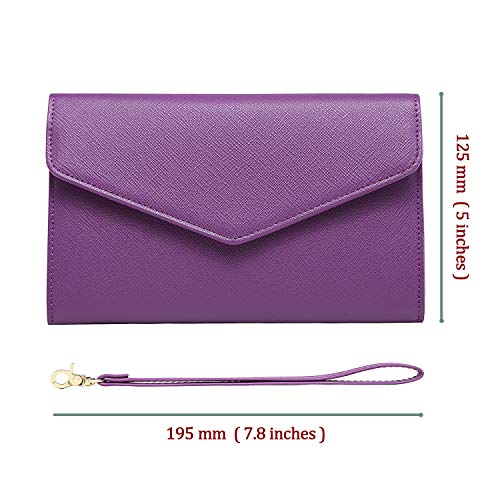 Krosslon Rfid Passport Holder Wristlet Travel Wallet Trifold Documents Organizer Slim Purse, Fit US UK CA Passport Cover Best Traveling Accessories for Women, Chive Blossom(209#)