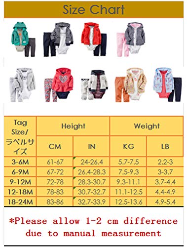 Baby outfits en kledingsets 0-24 maanden 3-delige Jack met lange mouwen en capuchon + rompertjes + broek - Image 3