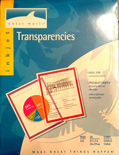 Great White Transparencies Ink Jet Printers