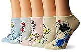 Disney Women's Princess 5-Pack No Show Socks, Asst, 9-11
