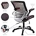 Modway Edge Mesh Back and Vinyl Seat Office Chair In Brown With Flip-Up Arms - Perfect For Computer Desks