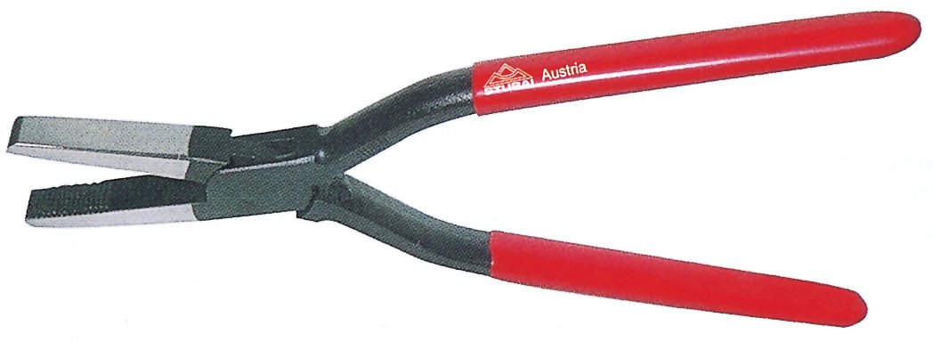 Stubai 280001 Tinsmith's Flat Nose Pliers with Teeth, Silver/Red/Grey, 240 mm