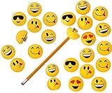 Cute Emoji Sharpener - 24 Emoticon Design Pencil Sharpeners School Gift Prizes For Kids - Play Kreative TM