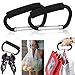 Pack of 2 Grocery Bag Holder Handle Carrier Tool Grip Your Tote，Handy Stroller Hooks, Multi Purpose Mommy Hooks, Pushchair Shopping Bag Hook Carabiner (Black)