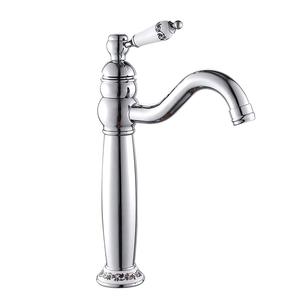 Grifo-de-Lavabo-de-Alto-de-Bronce-para-Bano-de-LatonGrifo-de-Bano-Monomando-Vintage-Ceramica-Floral-una-Sola-Manija